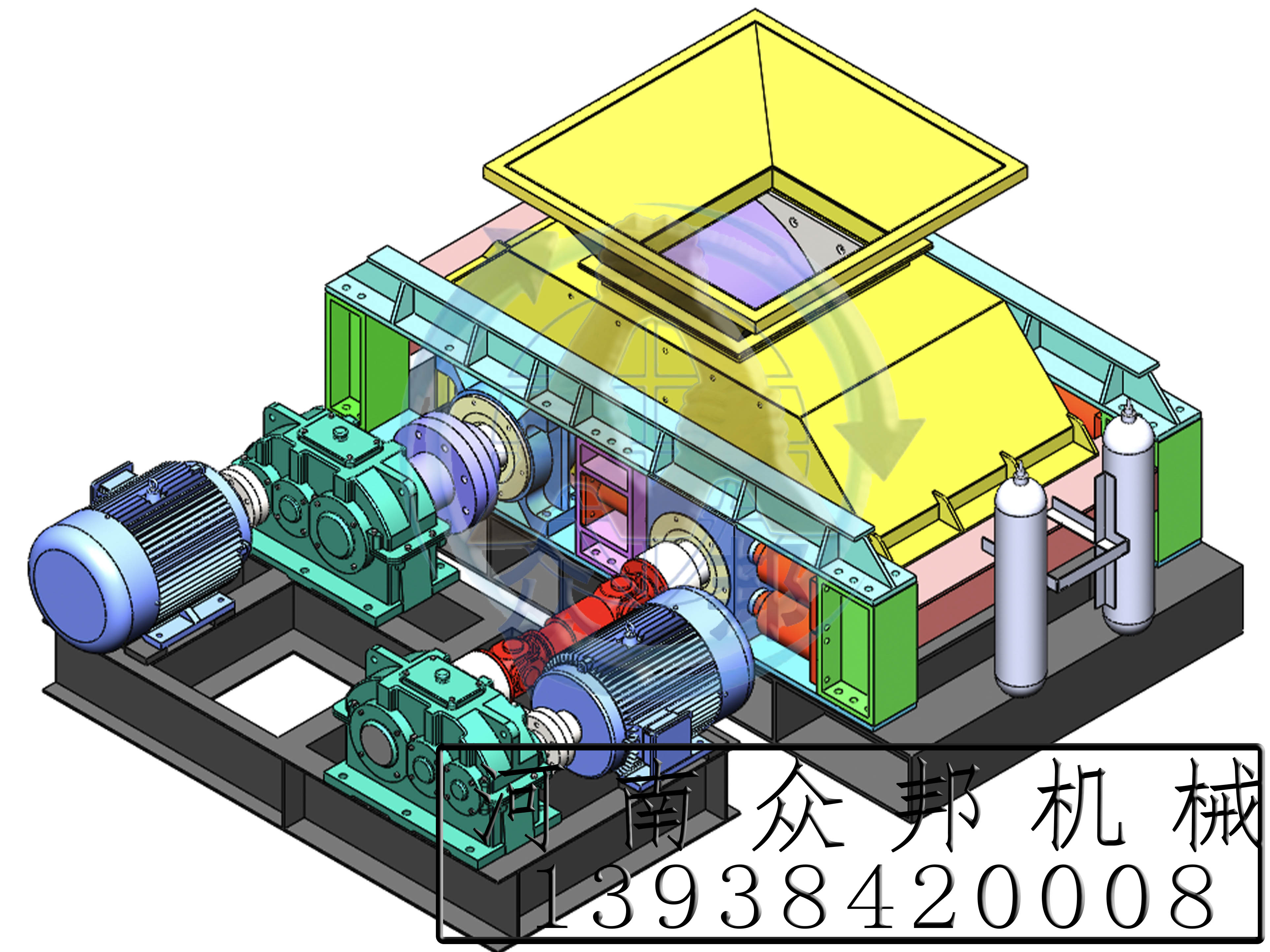 液壓對(duì)輥制砂機(jī)3D圖 液壓對(duì)輥制砂機(jī)3D圖